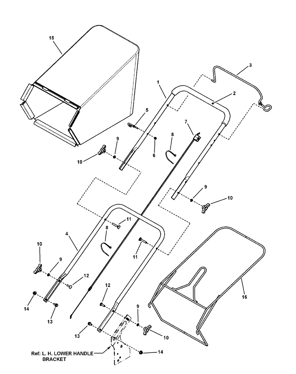 Handles And Controls Diagram and Parts List for 7800684-BT22675FC 2011 Briggs and Stratton Lawn Mower